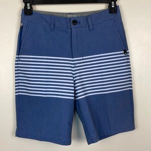 Quiksilver Blue Men's Echo Stripe Amphibian 18 Hybrid Shorts. Size XS